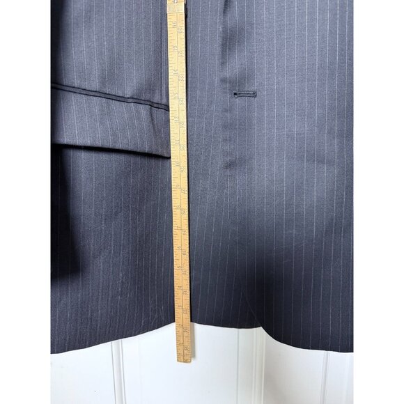 Ponto Uomo Charcoal Gray Pinstripe 100% Wool Mens Suit Jacket Blazer 54R NWT - Picture 10 of 14